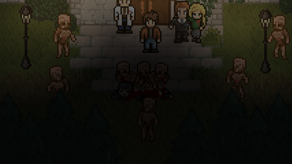 Cutscene de Dead of Darkness mostrando "zumbis" atacando os personagens