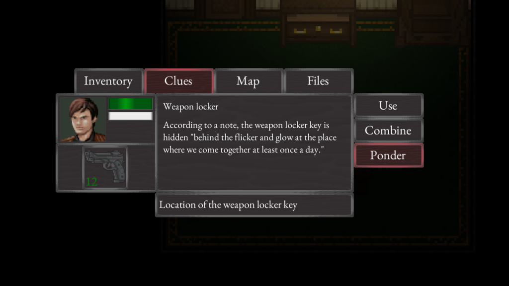 Menu de pistas, uma mecânica de Dead of Darkness