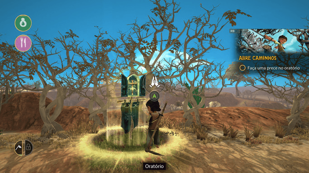 Imagem da jogabilidade de Árida: Backland's Awakening
