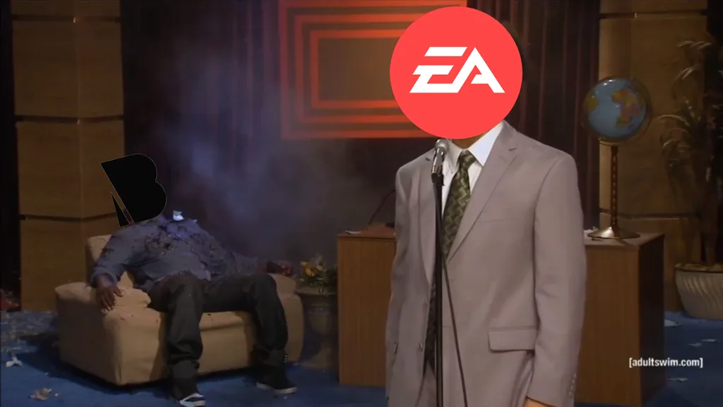 Meme do "Who Killed Hannibal?" editado com as logos da BioWare e da EA